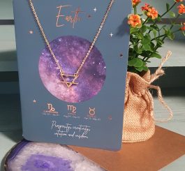 Earth element Zodiac Necklace and card