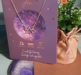 Air Element Zodiac Necklace with card