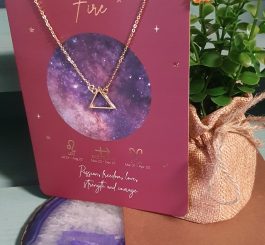 Fire Element Zodiac Necklace and card